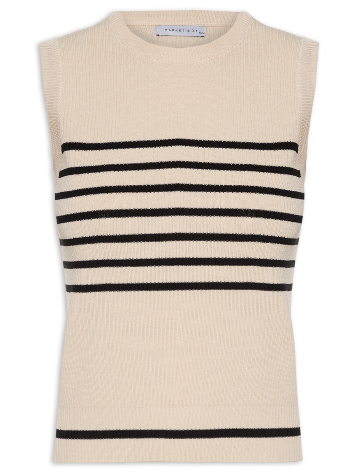 Regata Feminina Listrada Em Tricot - Off White