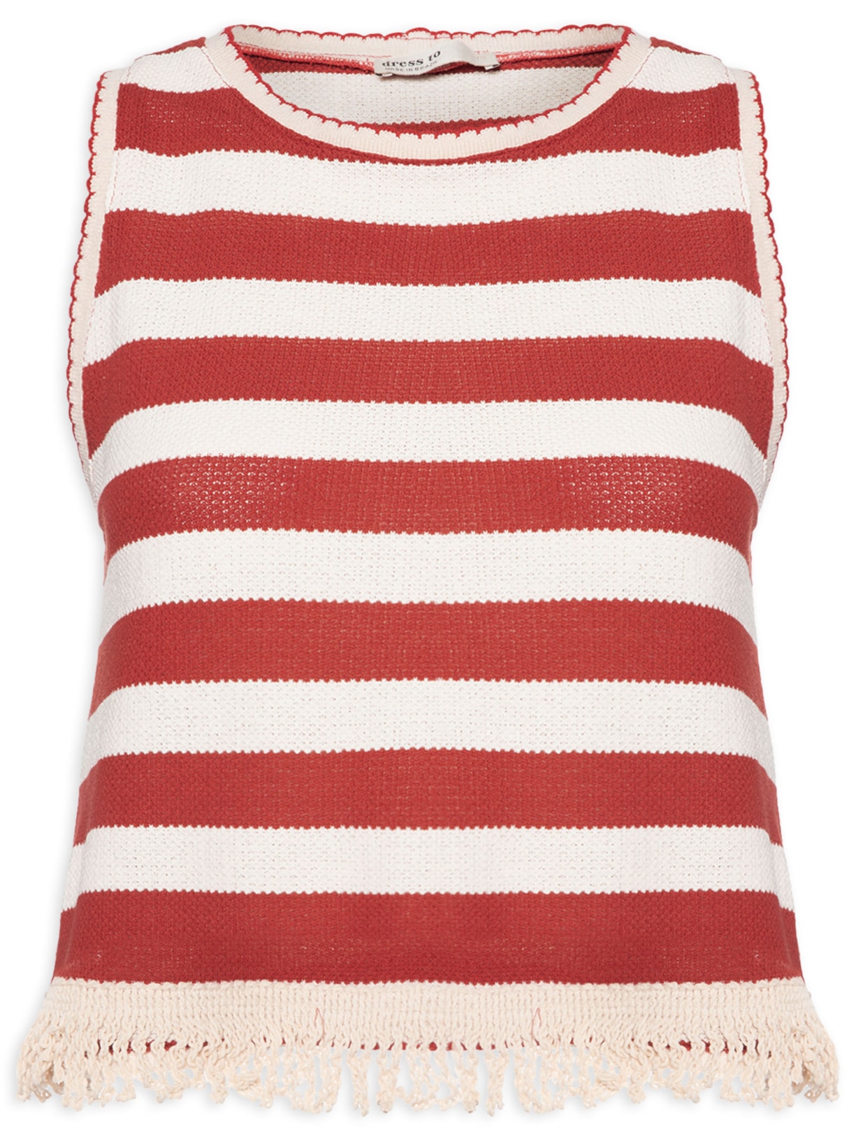 Regata Feminina Listrada Malha Tricot – Vermelho