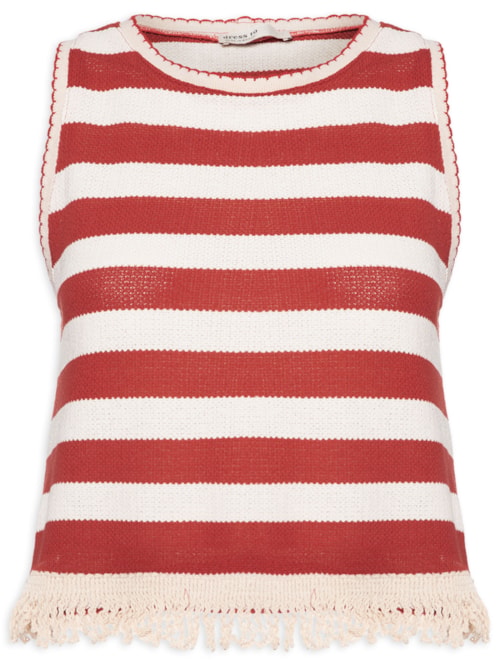 Regata Feminina Listrada Malha Tricot – Vermelho