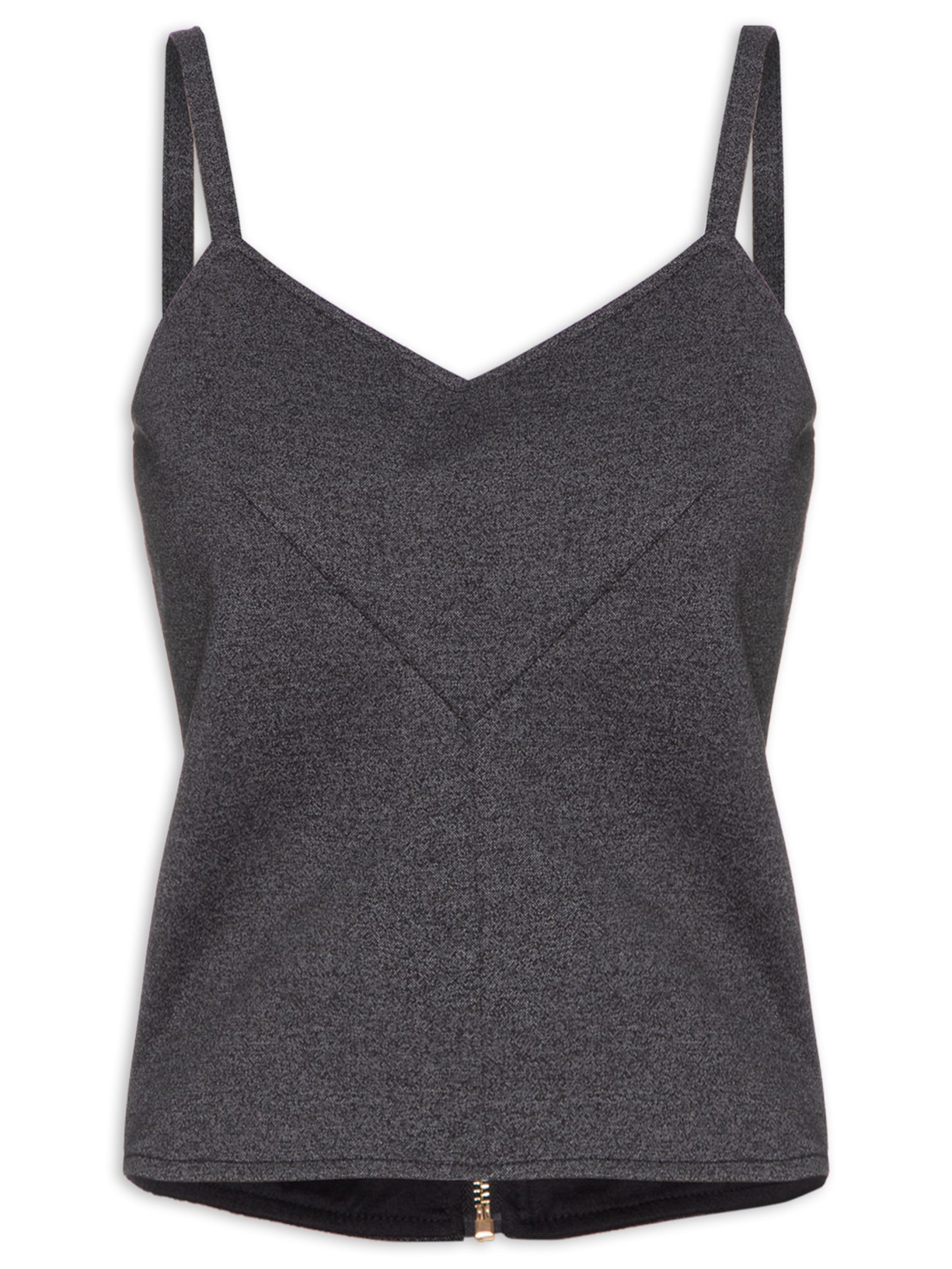 Regata Feminina Malha Alça Fina - Cinza