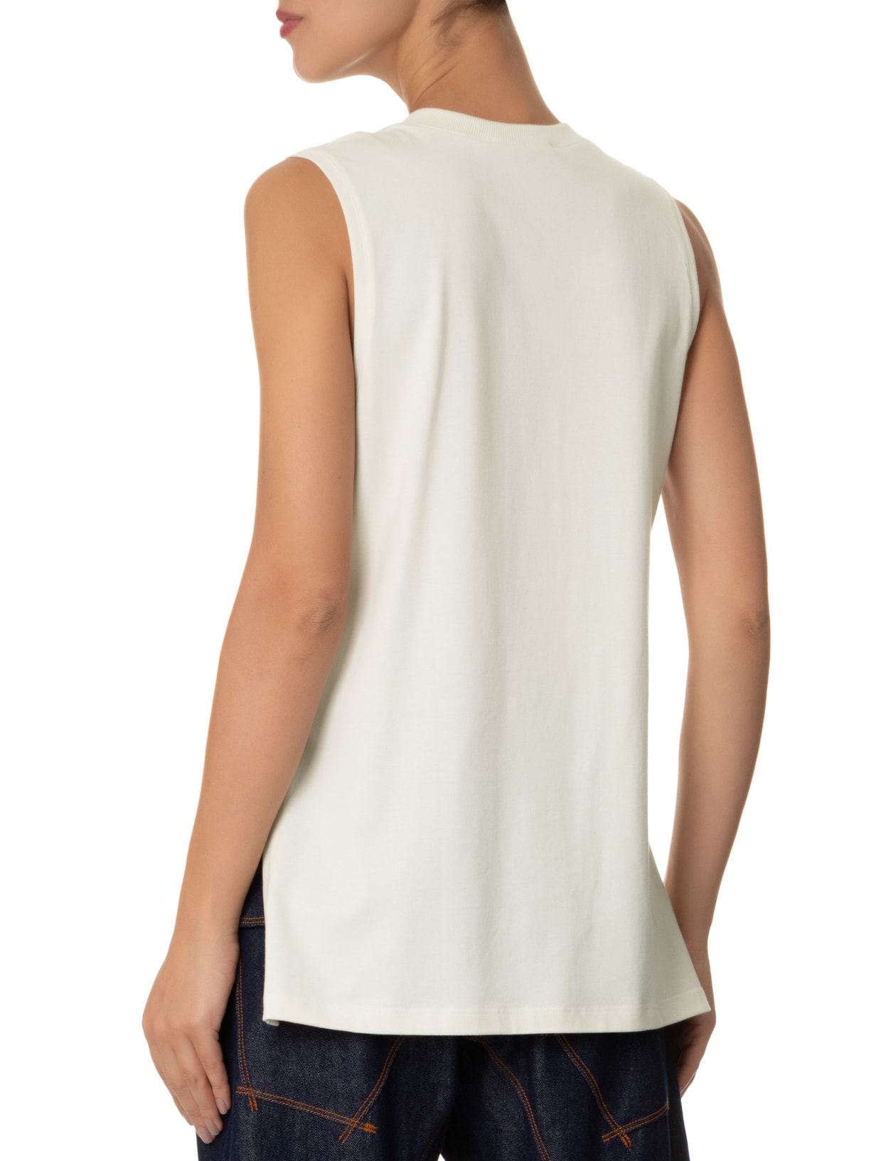 Regata Feminina Malha Basic Fenda Branco Animale