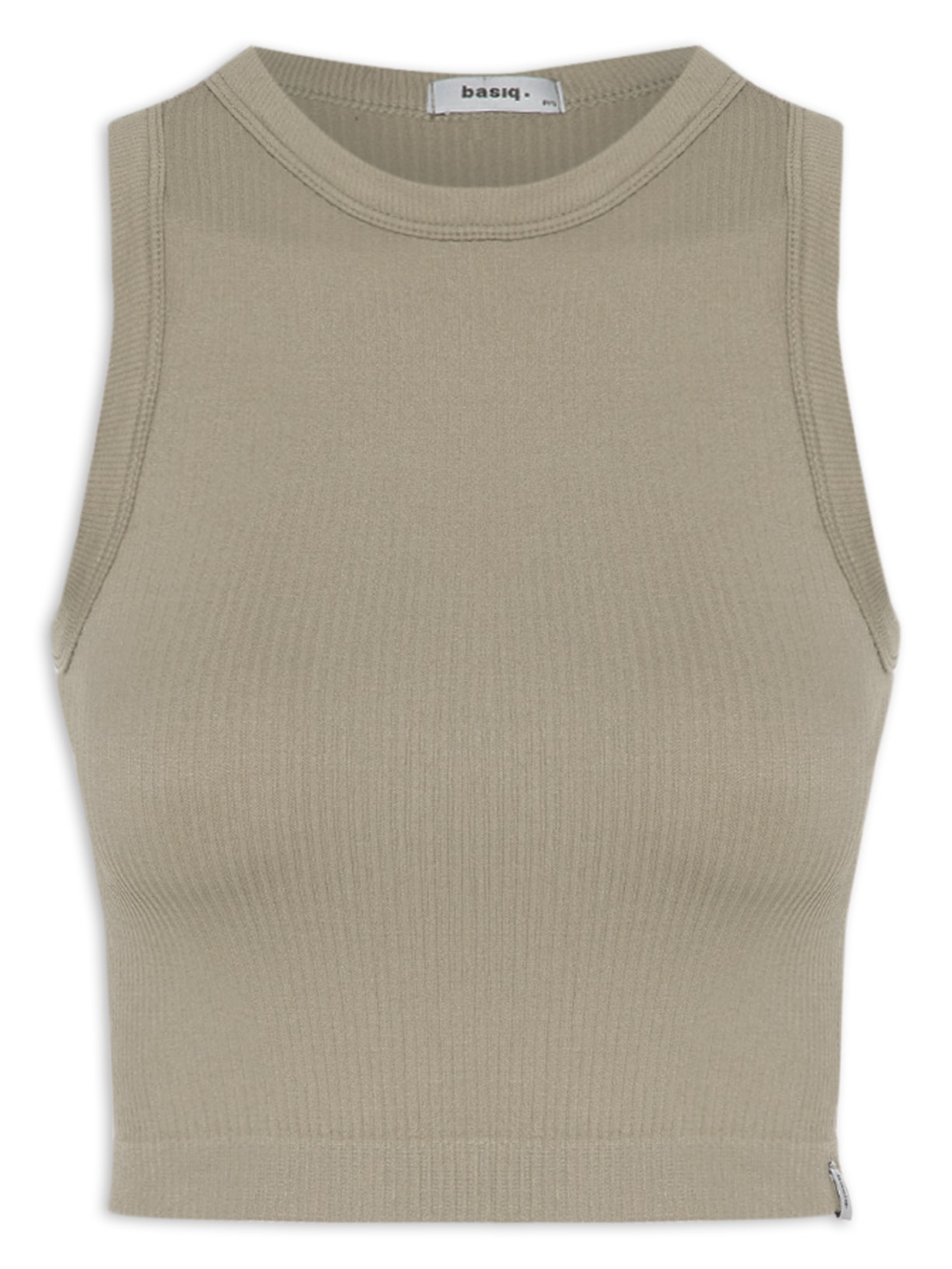 Regata Feminina Malha Canelada - Bege