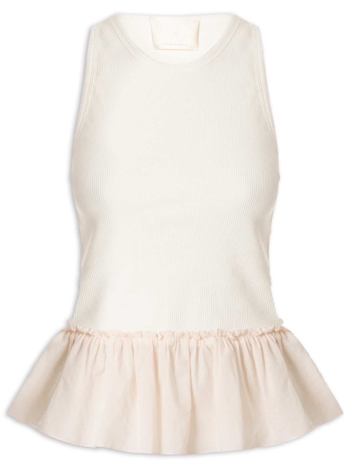 Regata Feminina Malha Canelada - Branco