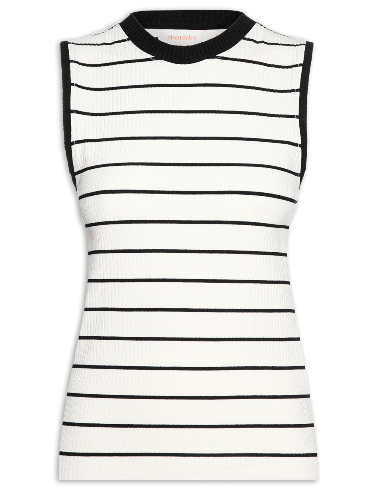 Regata Feminina Malha Canelada Listra - Off White