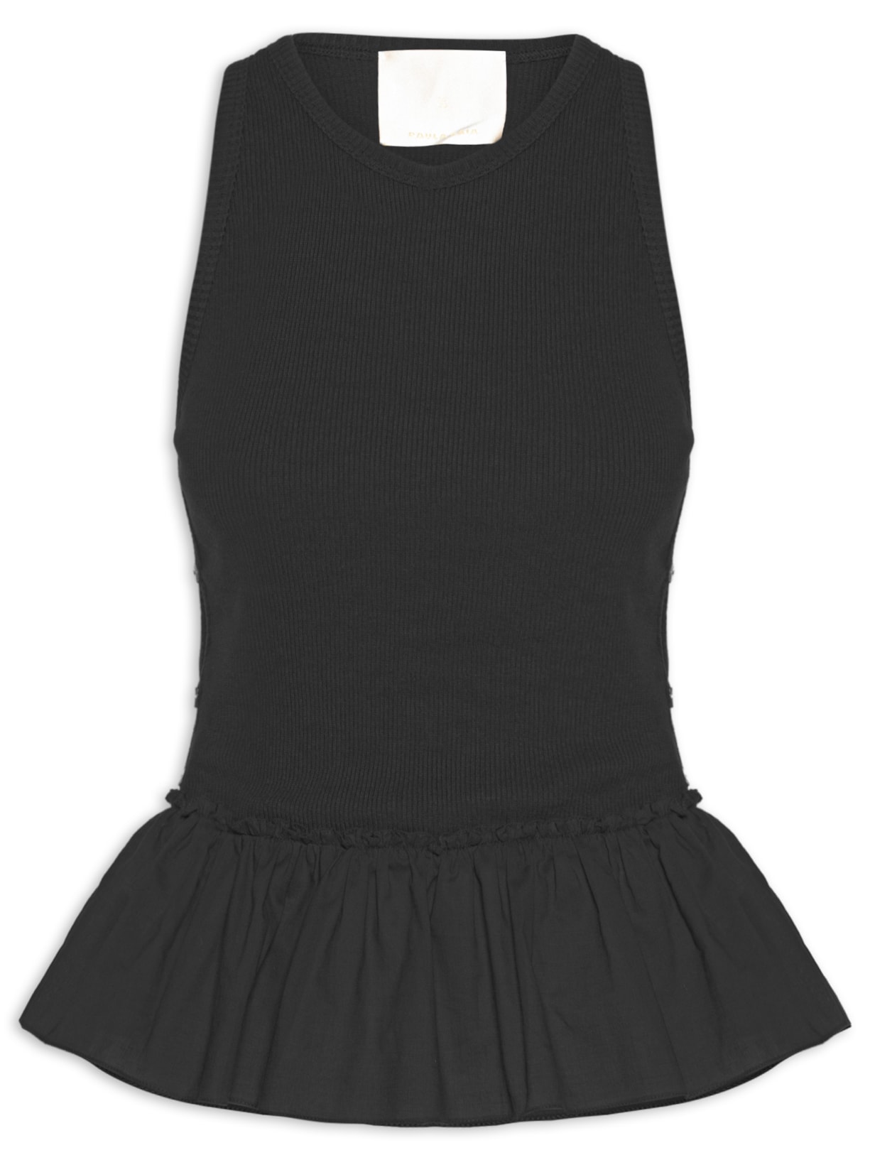 Regata Feminina Malha Canelada - Preto