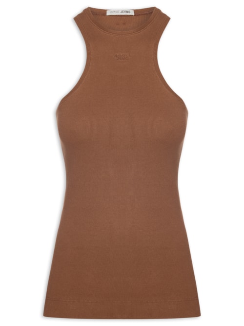 Regata Feminina Malha Halter - Marrom