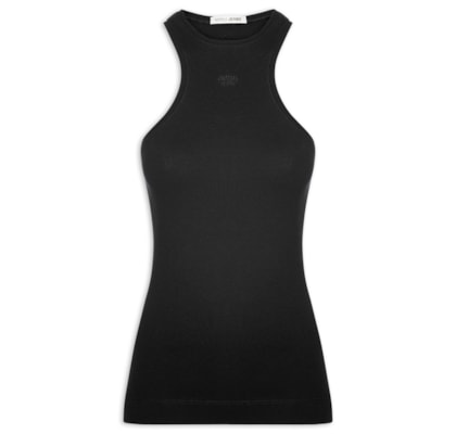 Regata Feminina Malha Halter - Preto