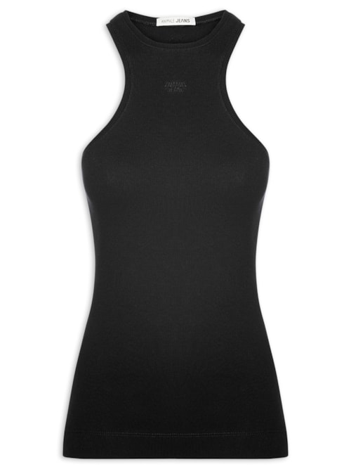 Regata Feminina Malha Halter - Preto