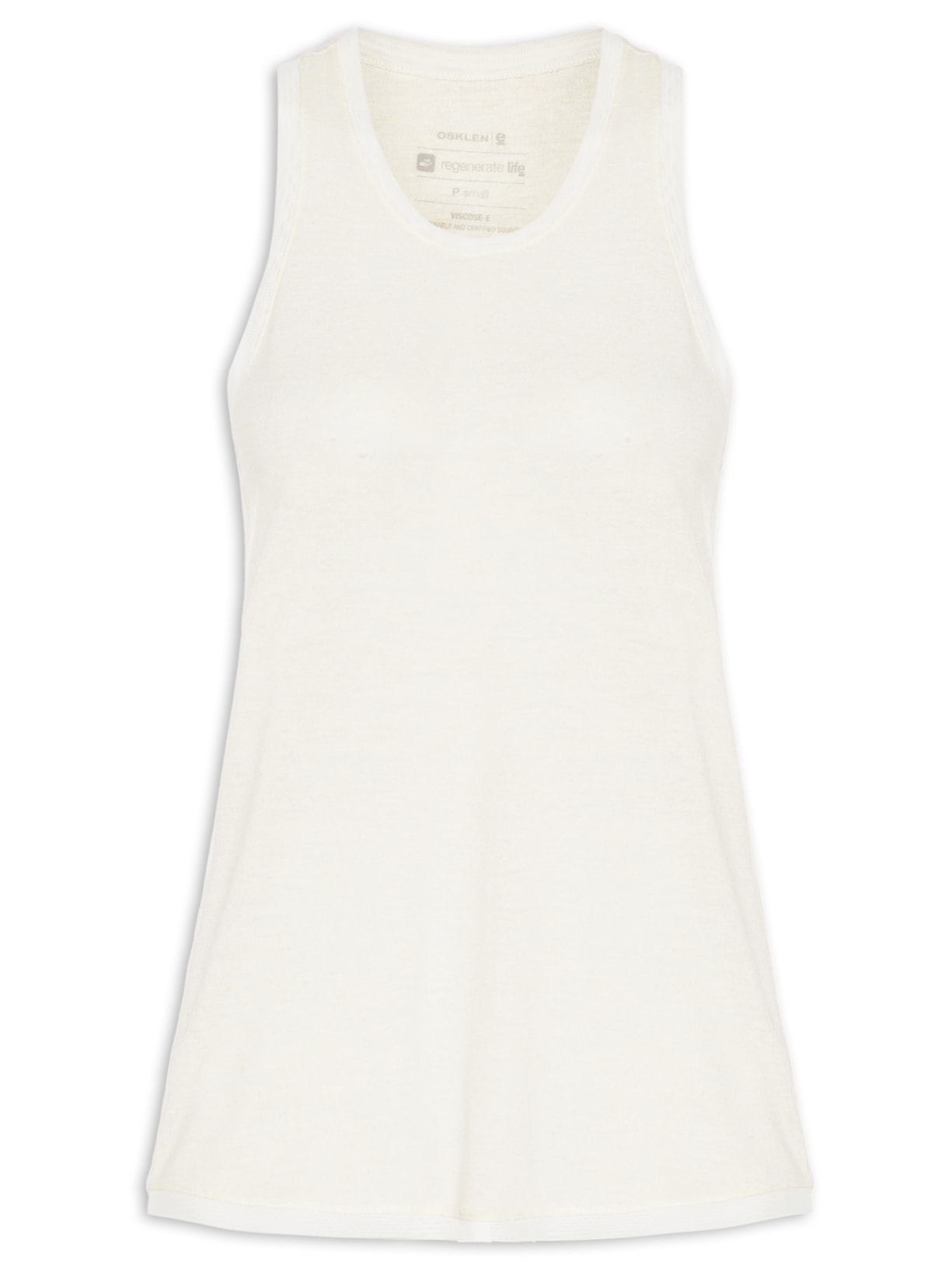 Regata Feminina Malha Linen Branco Osklen