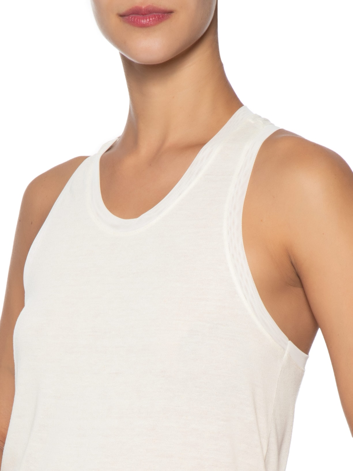 Regata Feminina Malha Linen Branco Osklen