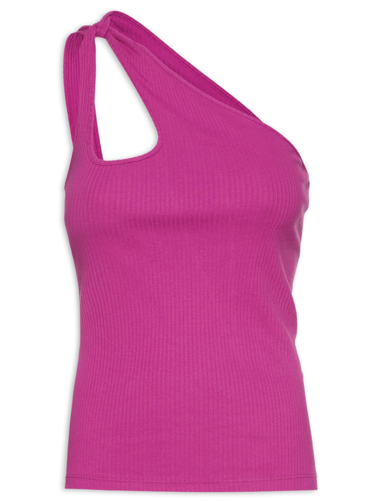 Regata Feminina Malha Ombro Torcido - Rosa