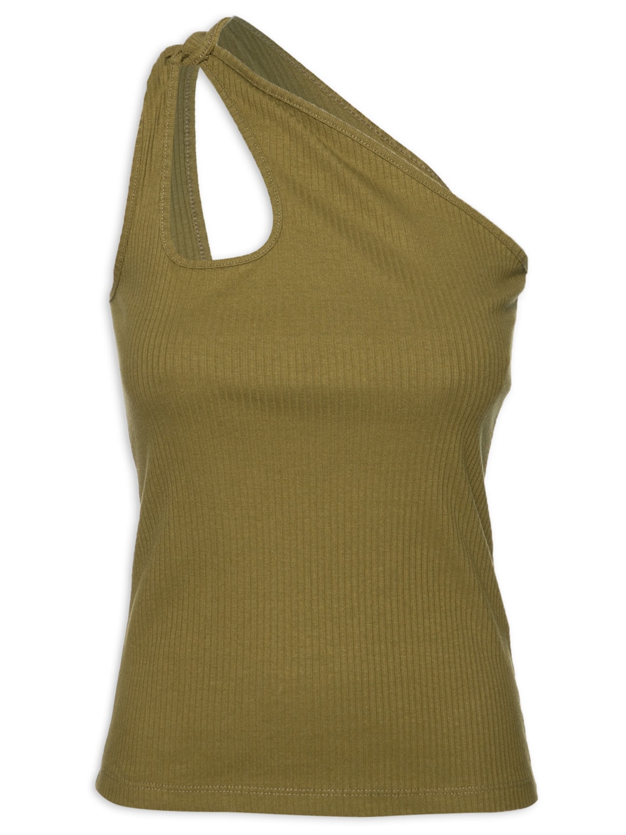 Regata Feminina Malha Ombro Torcido - Verde