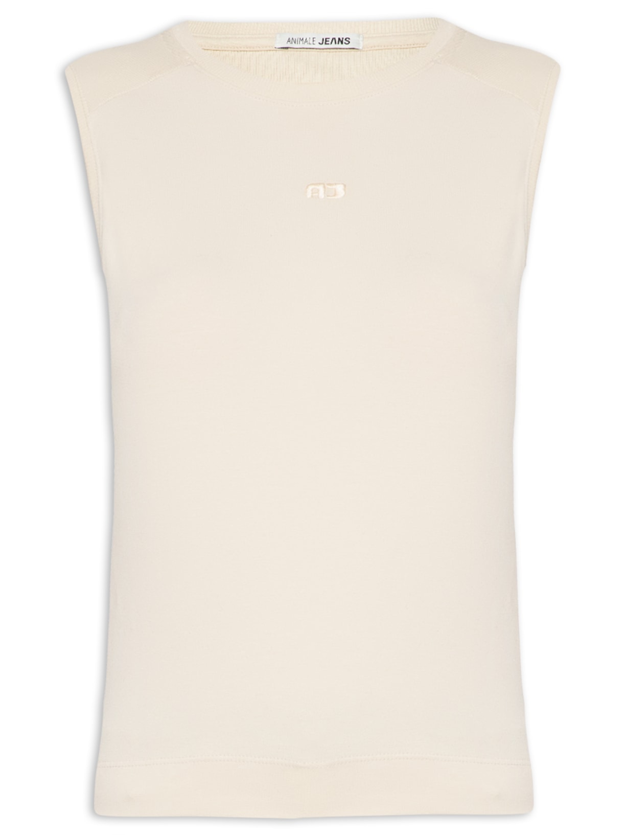 Regata Feminina Malha Recortes Ribana - Bege