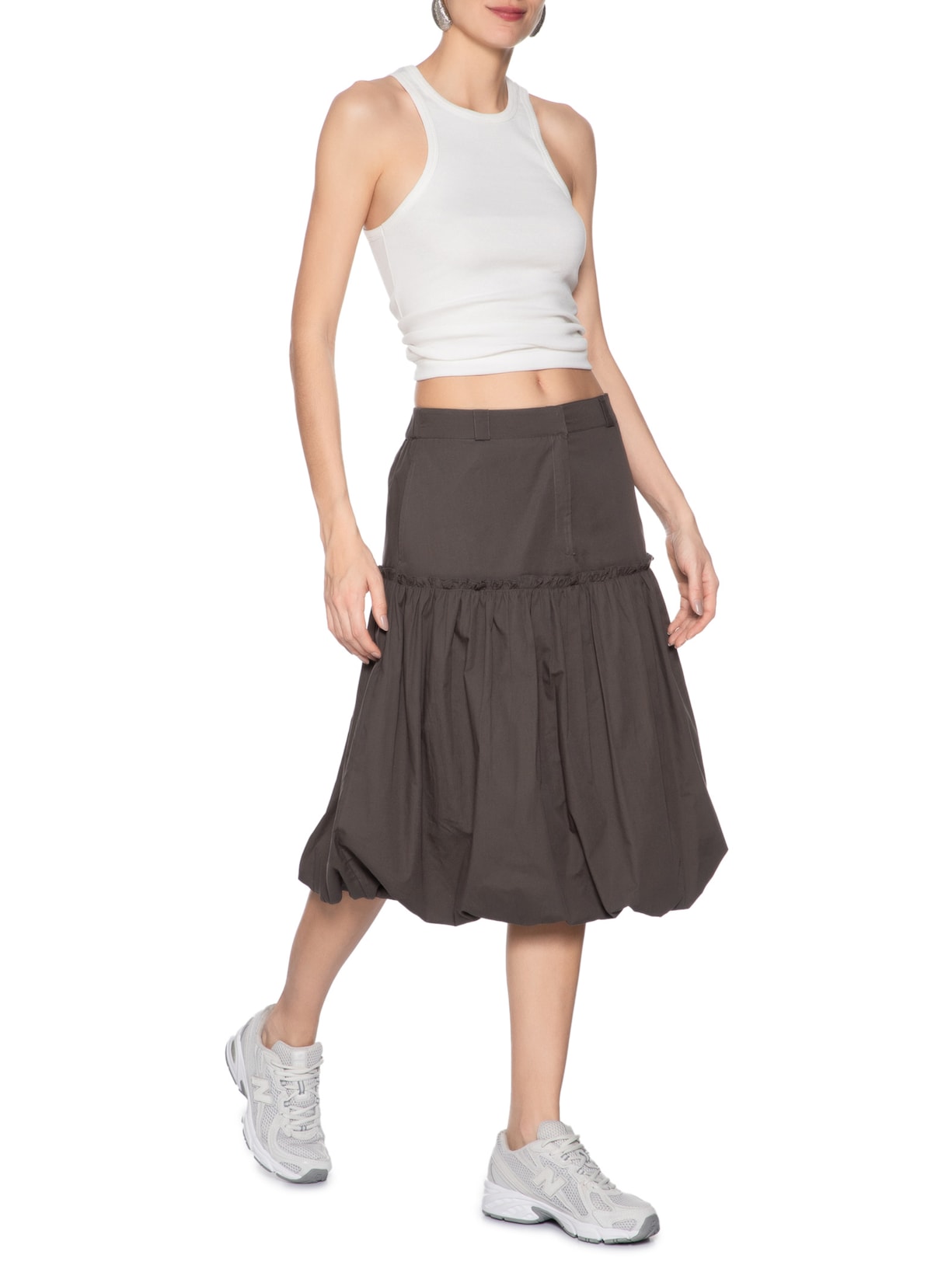 Regata Feminina Malha Rib Halter Neck Branco Animale Jeans