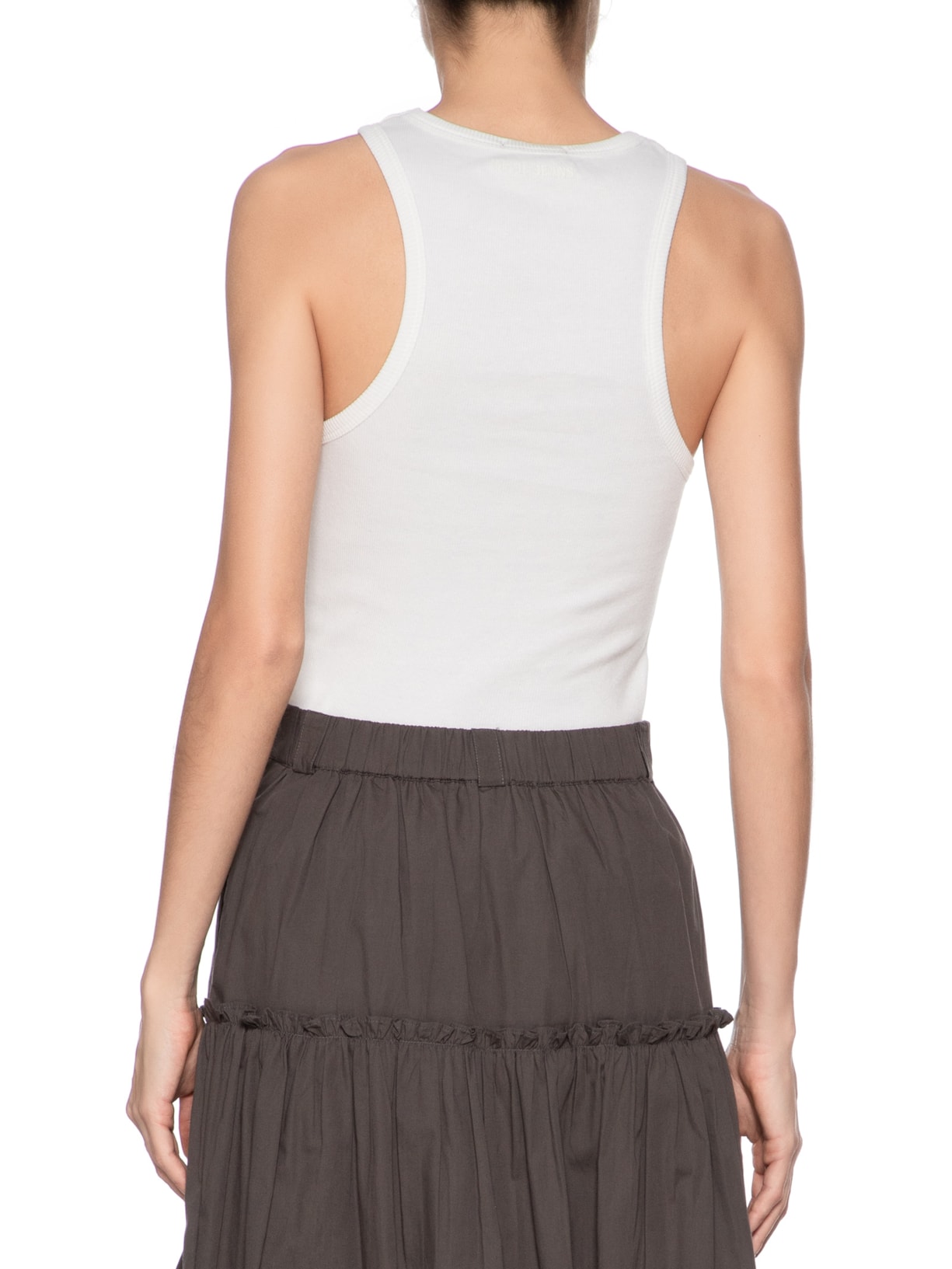 Regata Feminina Malha Rib Halter Neck Branco Animale Jeans