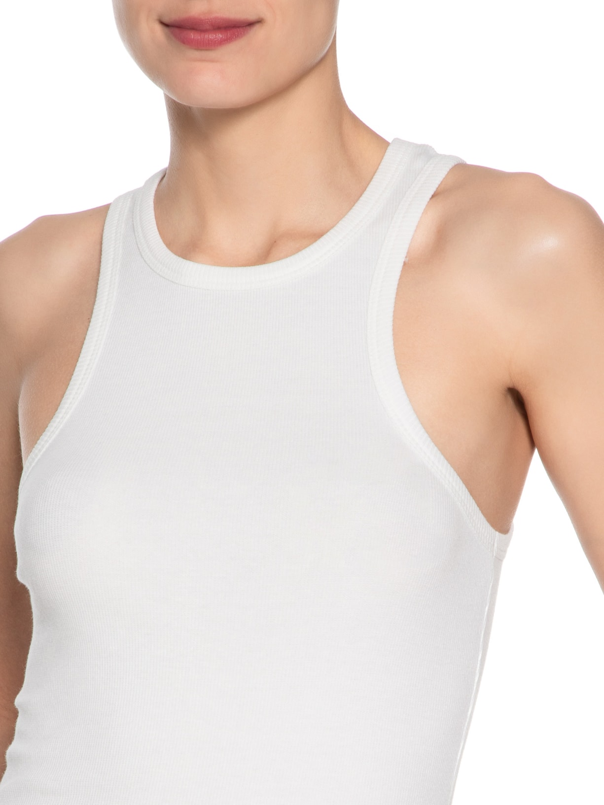 Regata Feminina Malha Rib Halter Neck Branco Animale Jeans