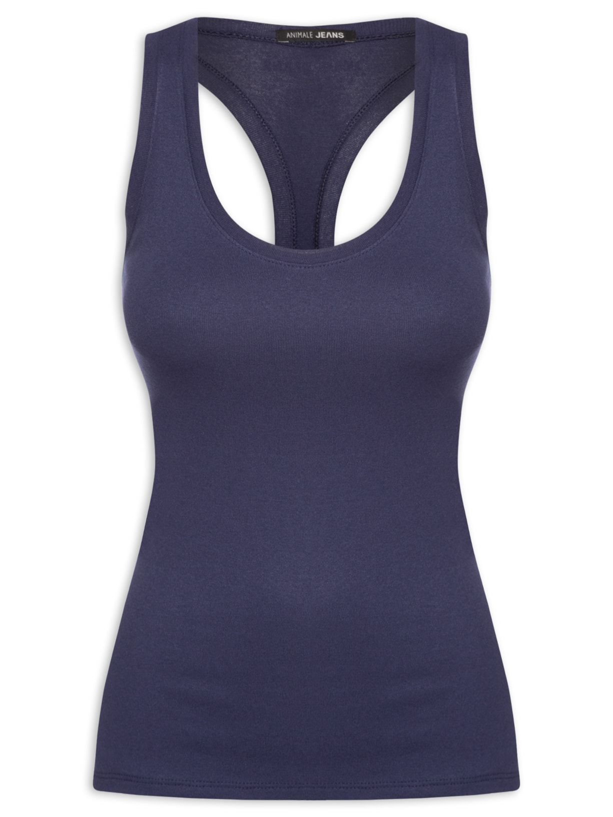 Regata Feminina Malha Tricot Nadador - Azul