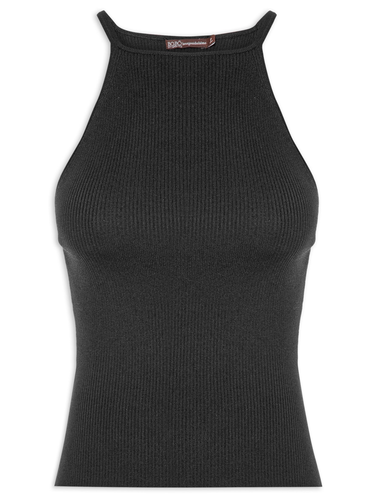 Regata Feminina Manu Pérola Tricot - Preto