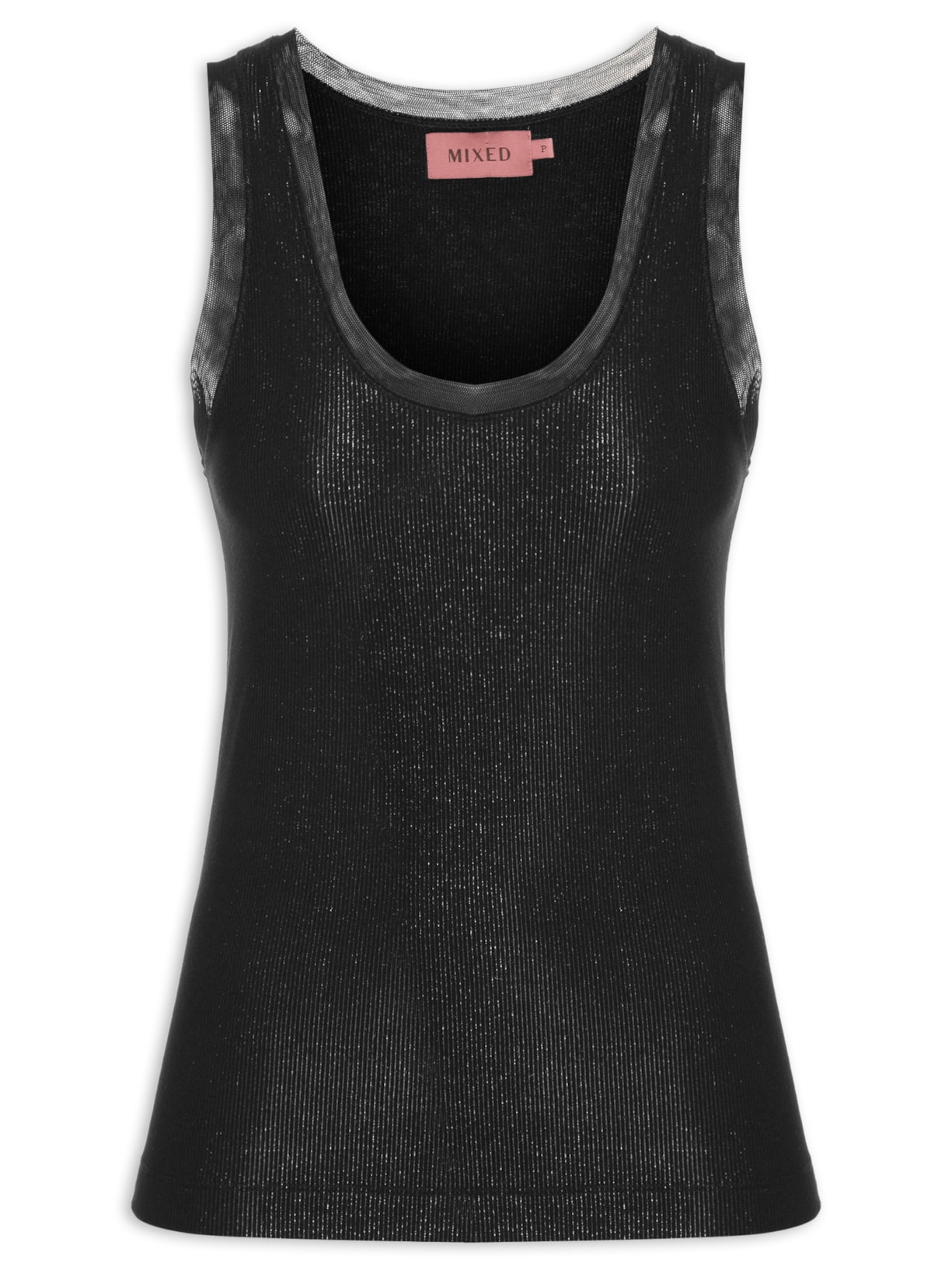 Regata Feminina Melanie Tule - Preto