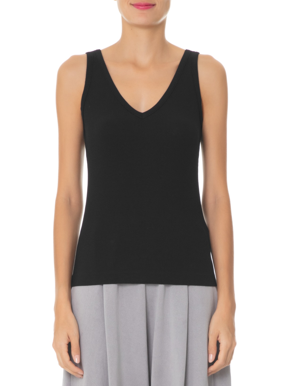 Regata Feminina Melanie V Preto Mixed