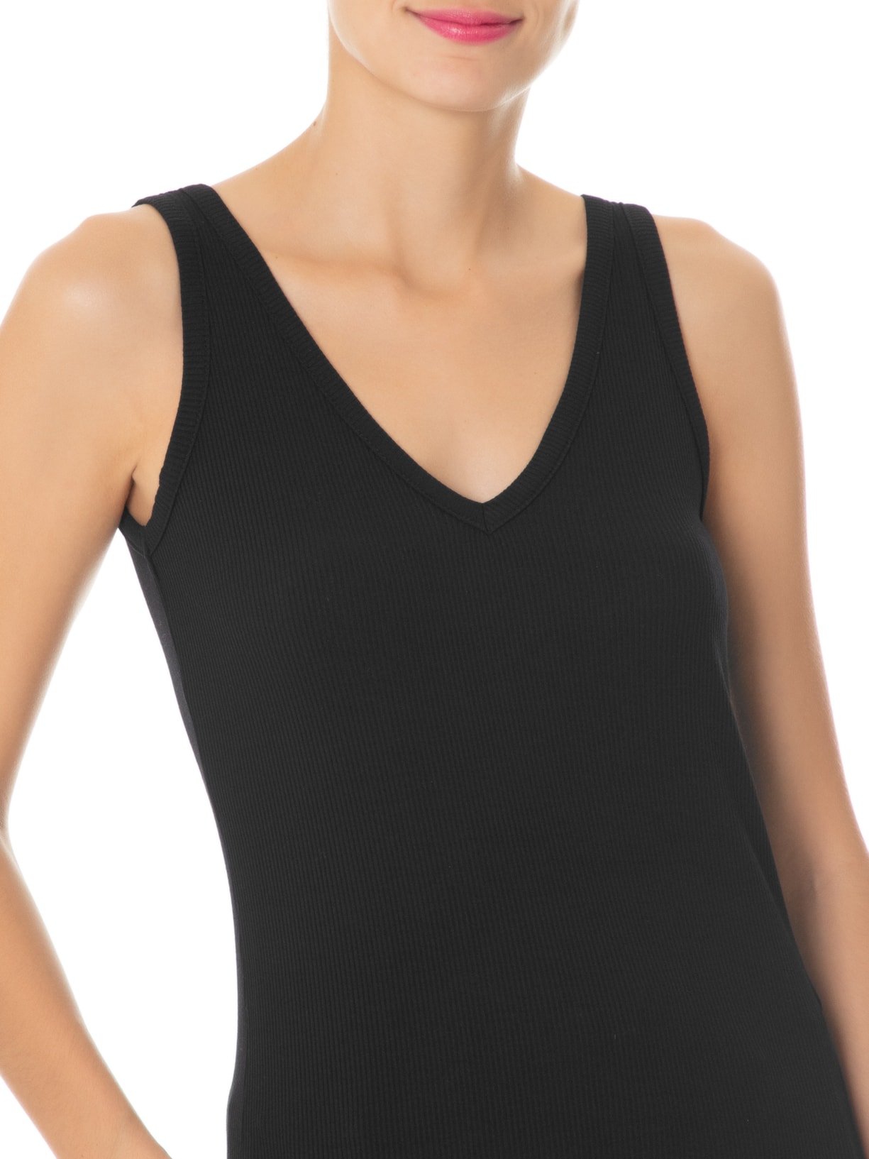 Regata Feminina Melanie V Preto Mixed