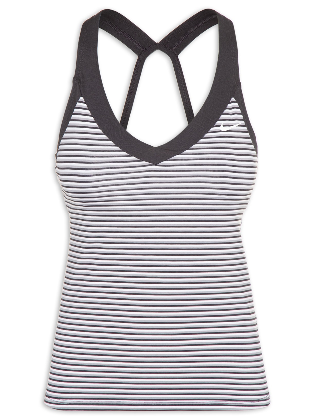 Regata Feminina Micro Stripe V-neck Tankini - Preto