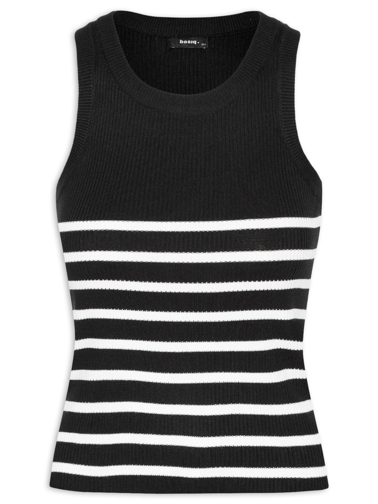 Regata Feminina Nadador Tricot Listrada - Preto