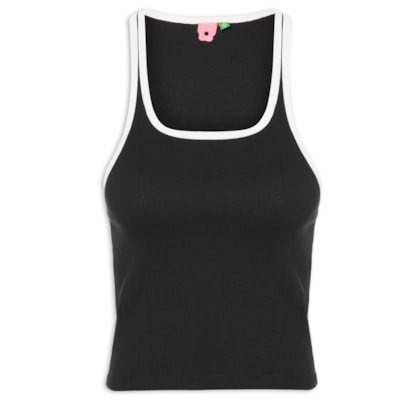 Regata Feminina Nina Bicolor - Preto