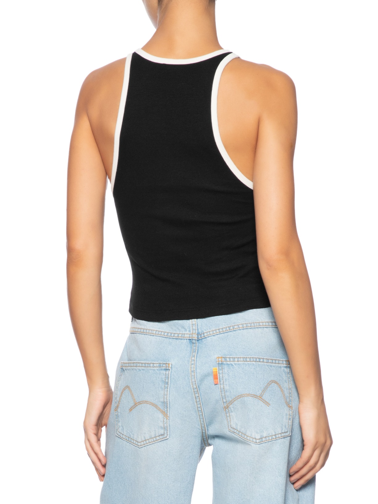 Regata Feminina Nina Bicolor Preto Farm