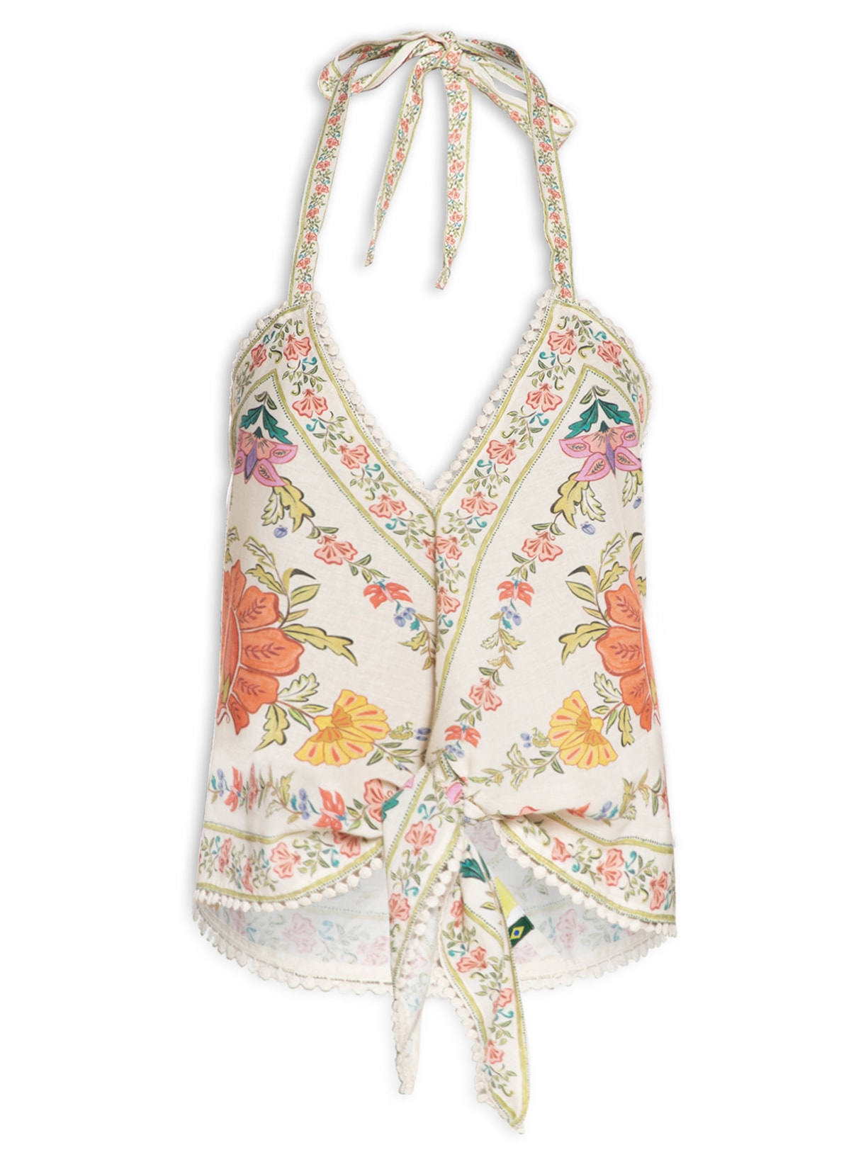 Regata Feminina Nó Flor De Borboleta - Off White