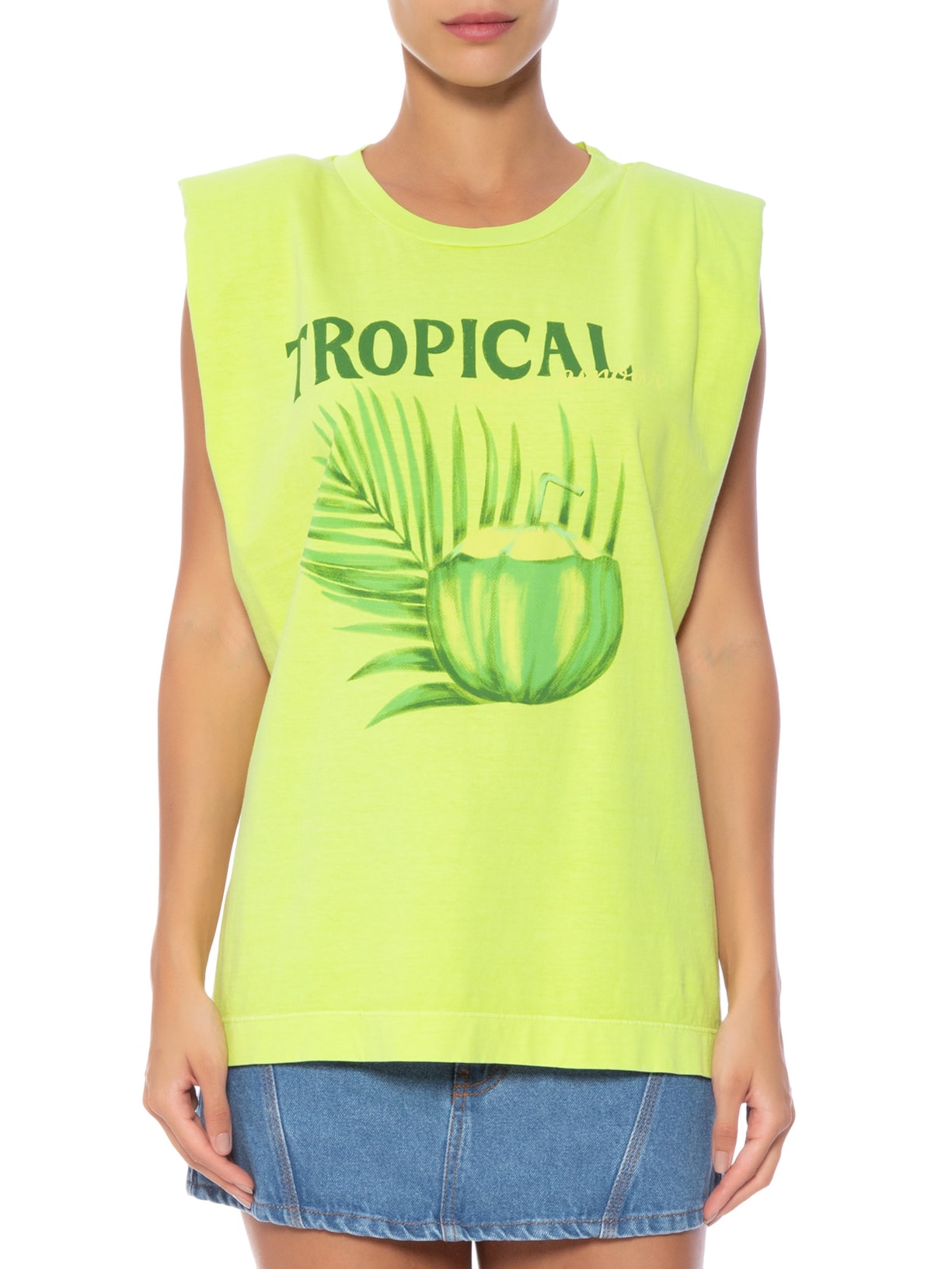 Regata Feminina Ombreira Tropical Verde Farm