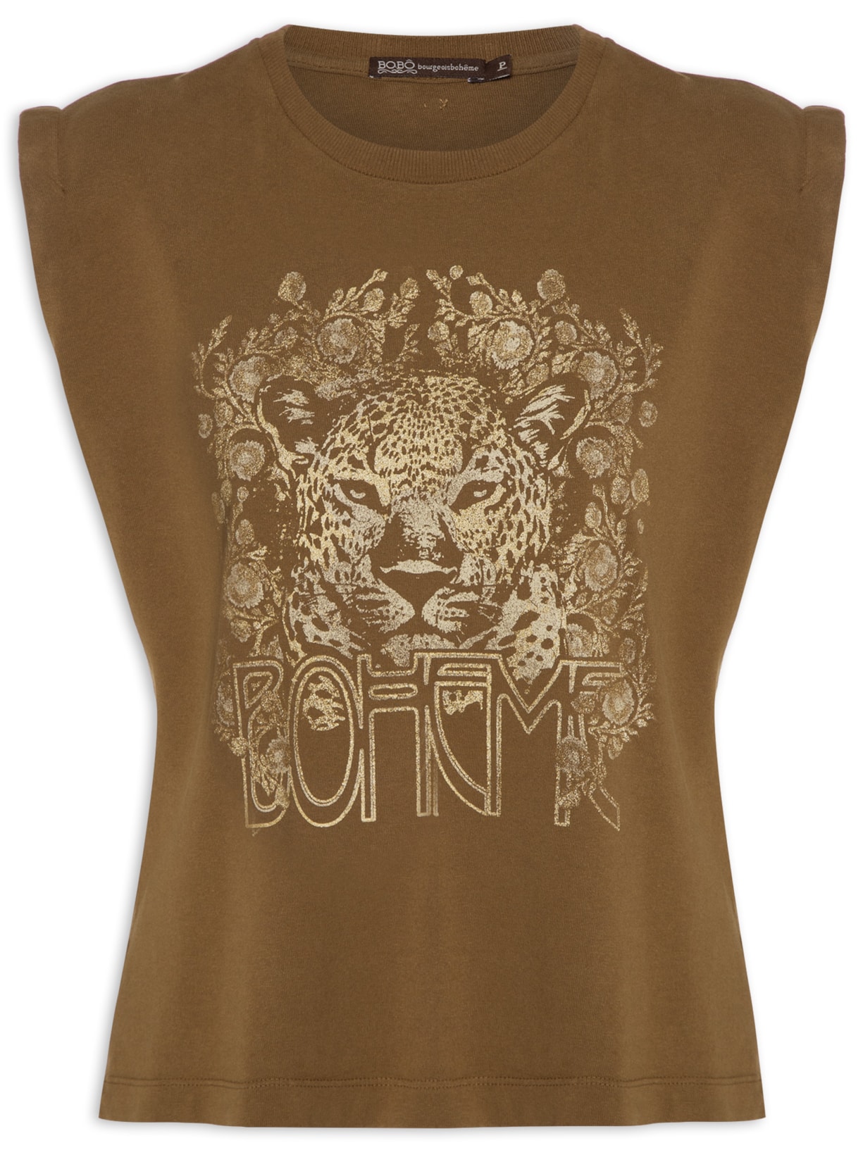 Regata Feminina Onça Folk - Marrom