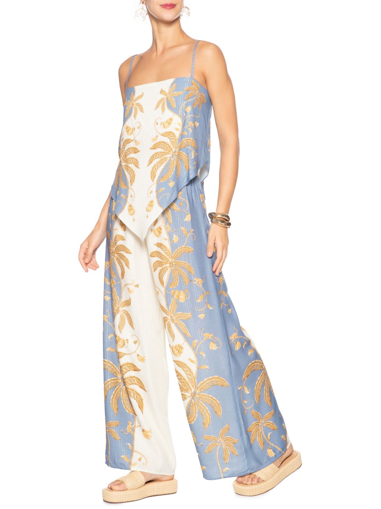 Regata Feminina Ourinho Tropical Branco Farm