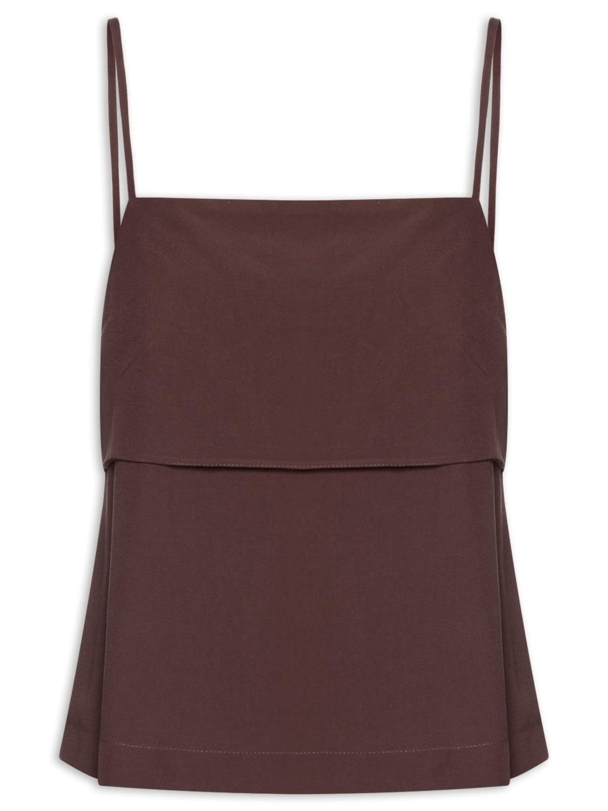 Regata Feminina Pala Lastex Costas - Marrom