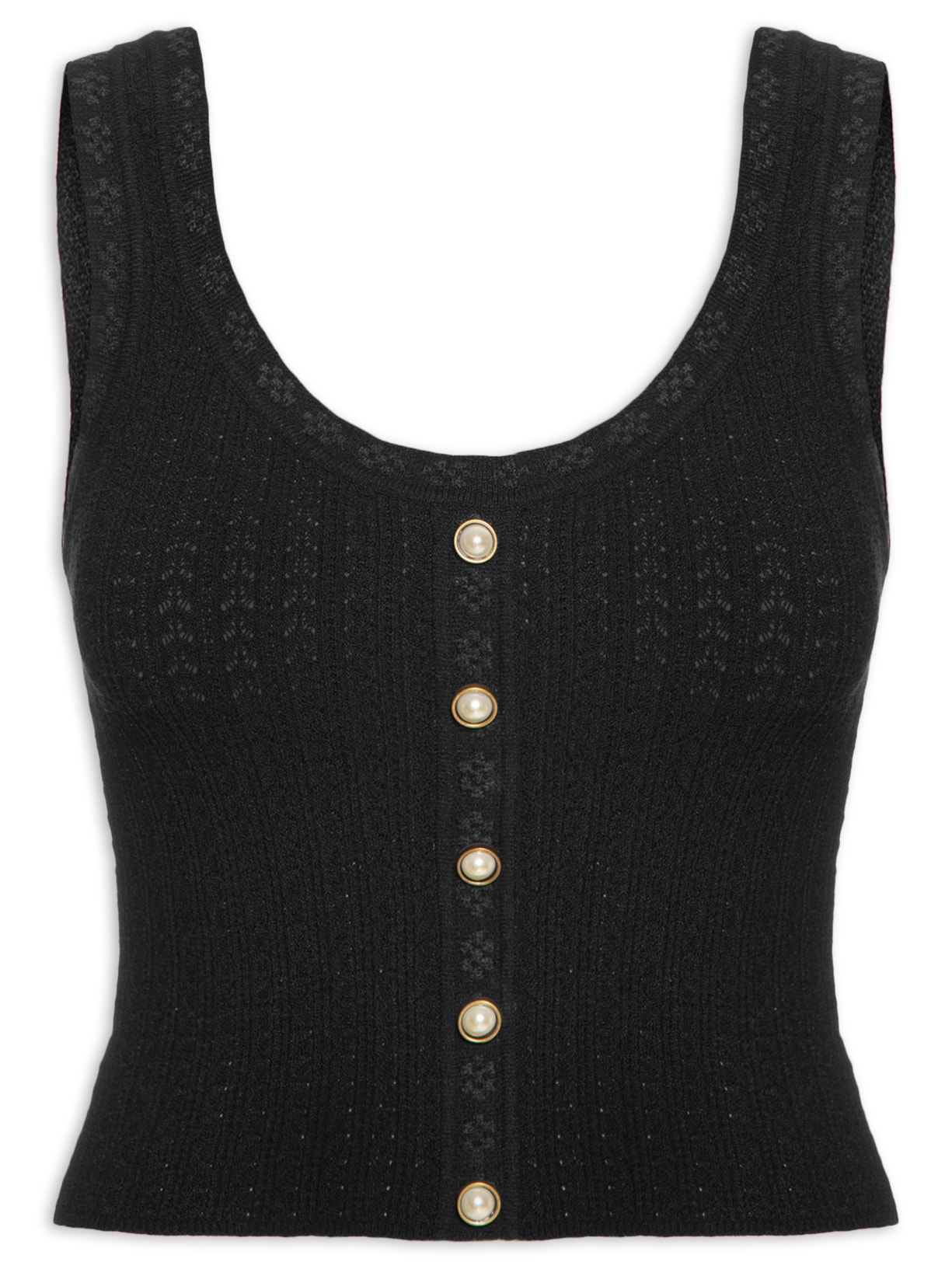 Regata Feminina Pisa Julieta Tricot - Preto