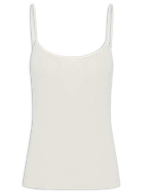 Regata Feminina Podrinha Tricot - Branco