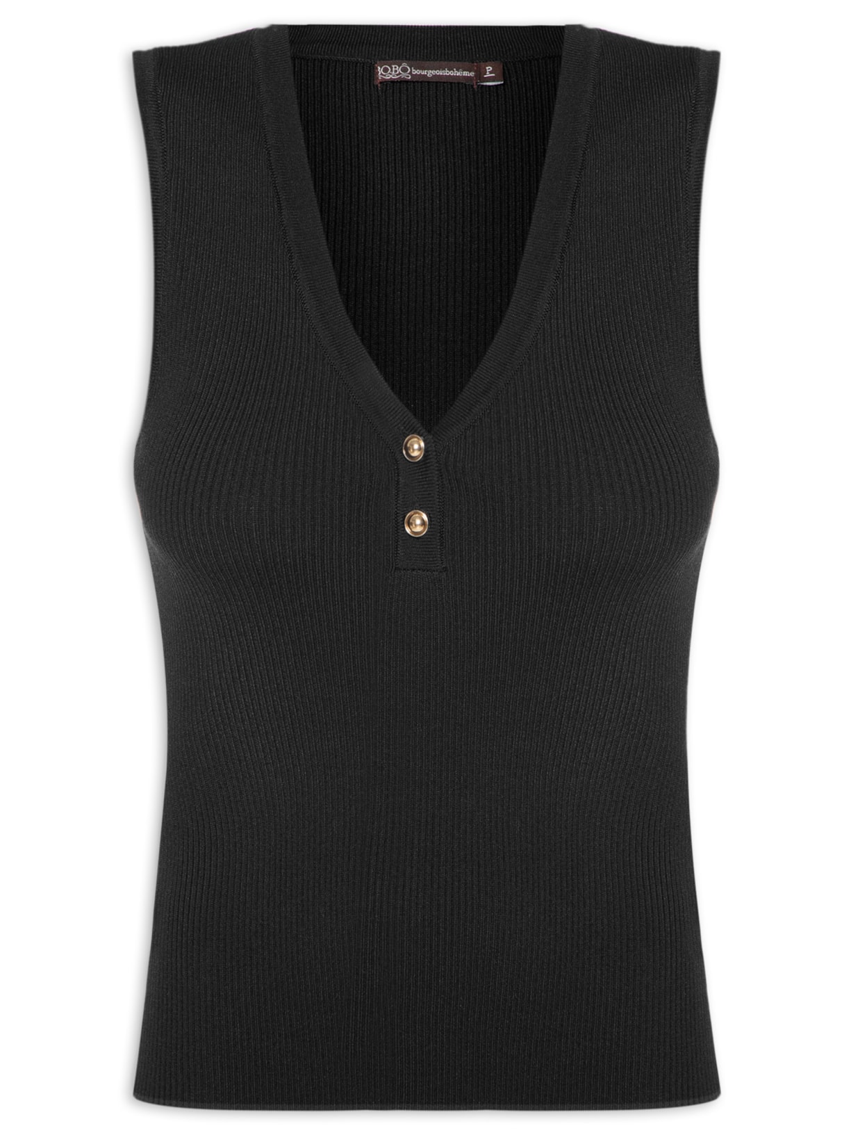 Regata Feminina Pola Tricot - Preto