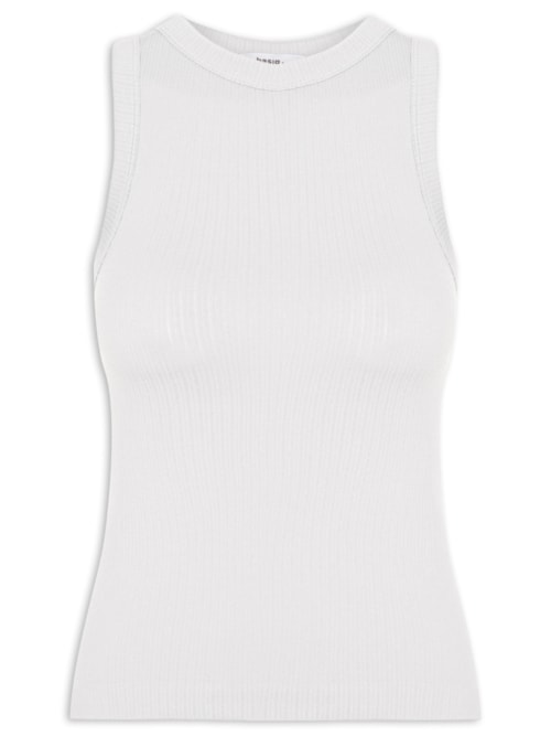 Regata Feminina Poliamida Canelada - Cinza