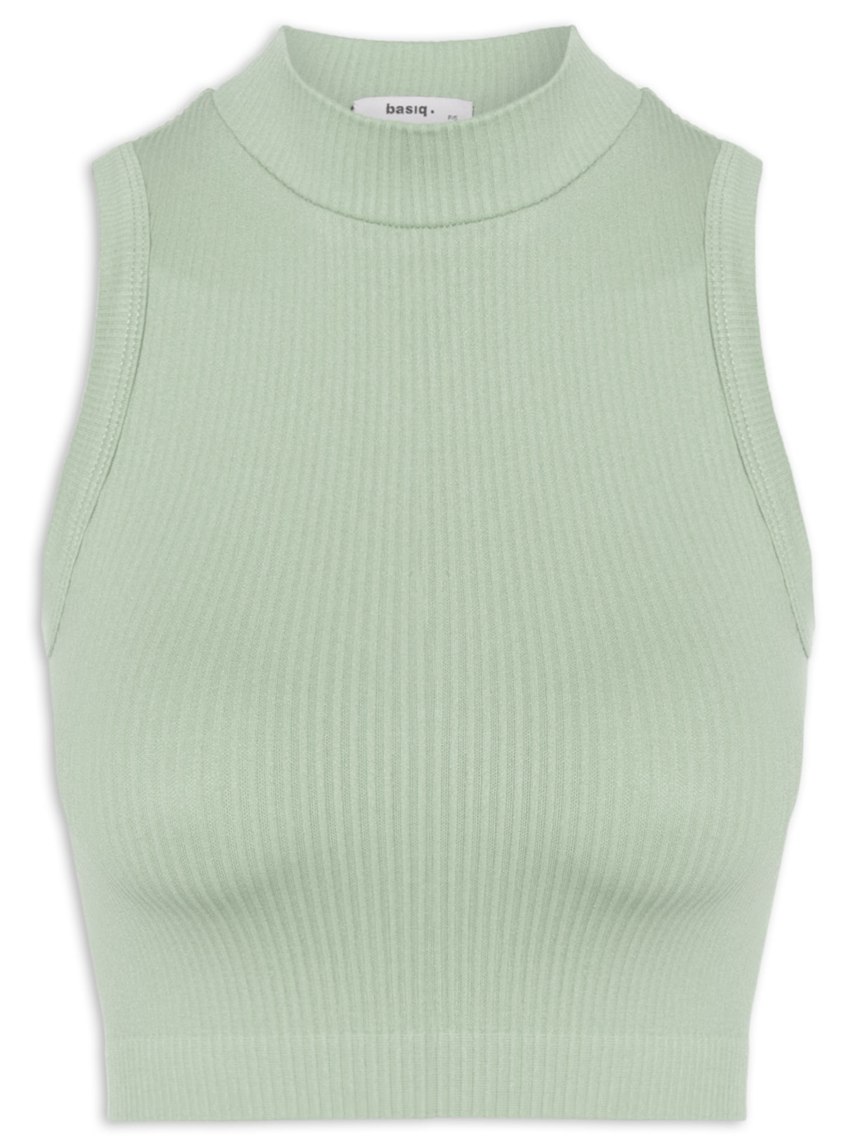 Regata Feminina Poliamida Canelada Gola Verde Basiq