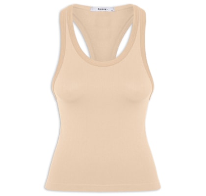 Regata Feminina Poliamida Canelada Nadadora - Bege