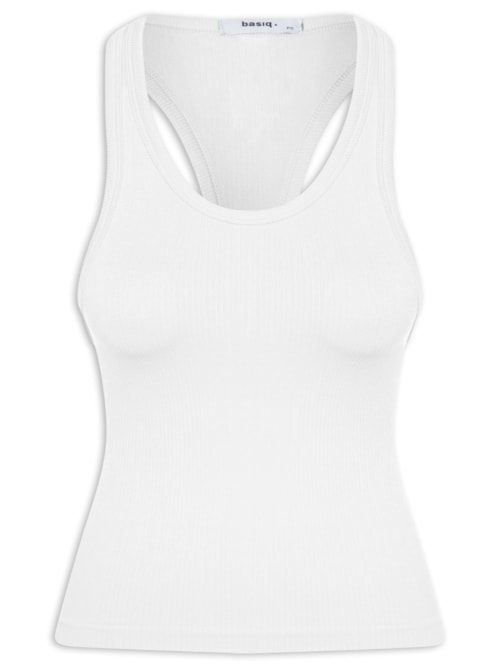 Regata Feminina Poliamida Canelada Nadadora - Branco