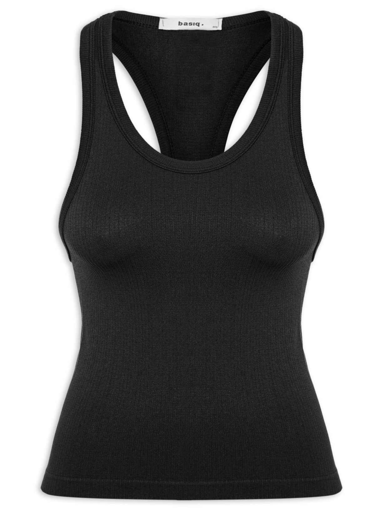 Regata Feminina Poliamida Canelada Nadadora - Preto