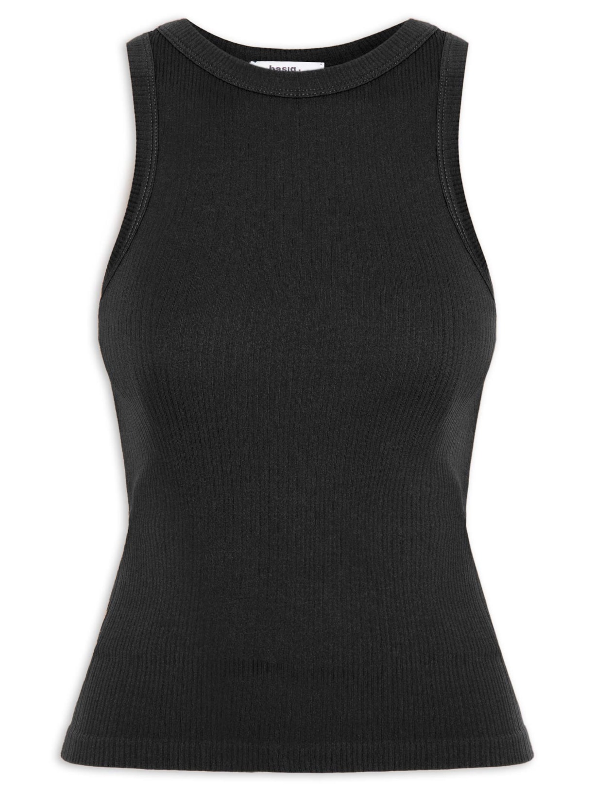 Regata Feminina Poliamida Canelada - Preto