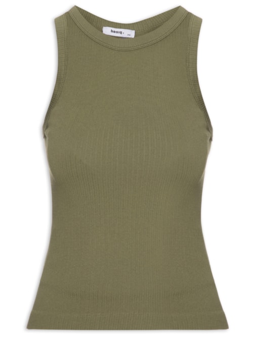 Regata Feminina Poliamida Canelada - Verde