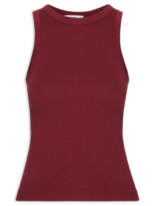 Regata Feminina Poliamida Canelada - Vermelho