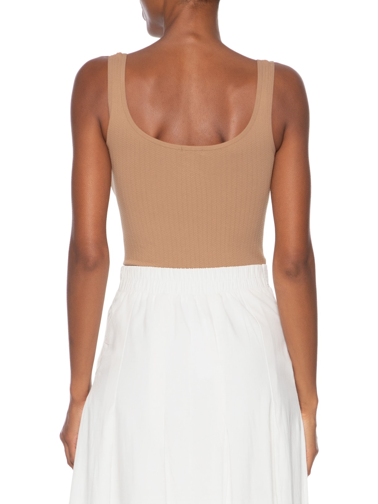 Regata Feminina Poliamida Decote Em U Marrom Basiq