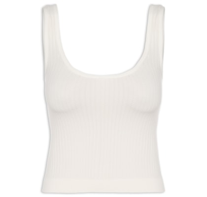 Regata Feminina Poliamida Decote Em U - Off White