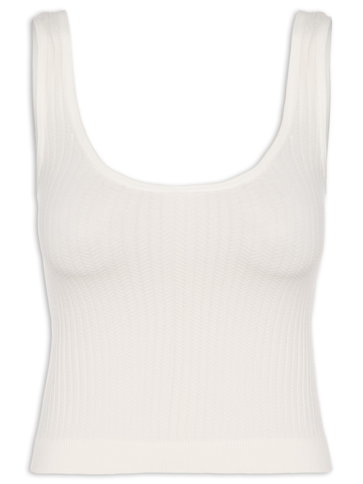 Regata Feminina Poliamida Decote Em U - Off White