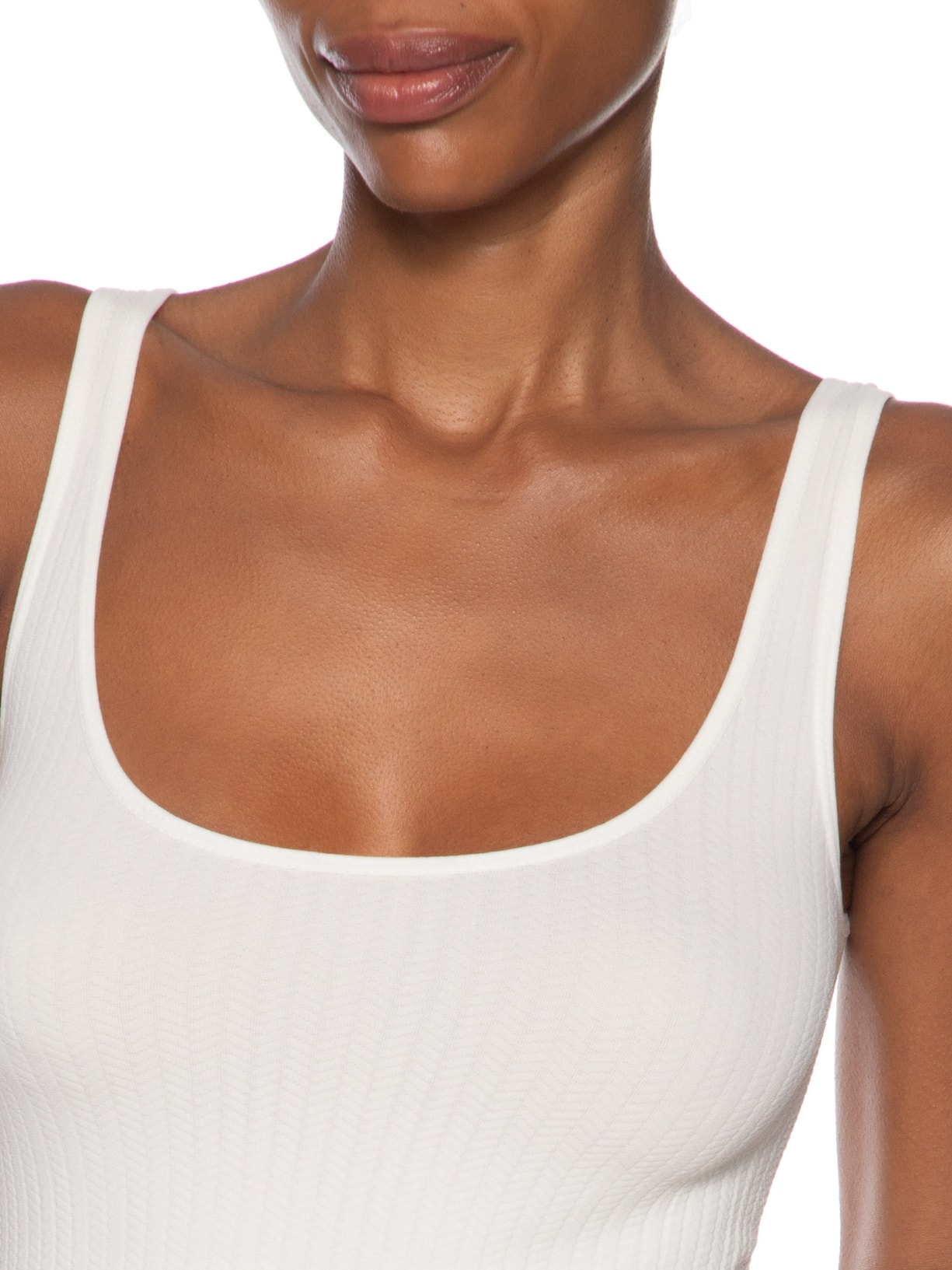 Regata Feminina Poliamida Decote Em U Off White Basiq