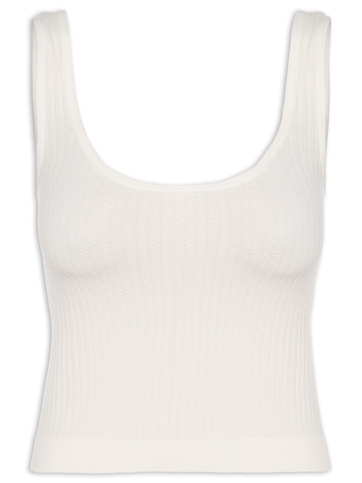 Regata Feminina Poliamida Decote Em U - Off White